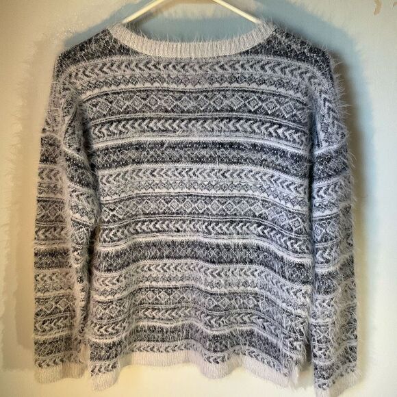 Springfield Knitwear Icy Blue Fuzzy Soft Sparkly Sweater Med - Picture 14 of 16